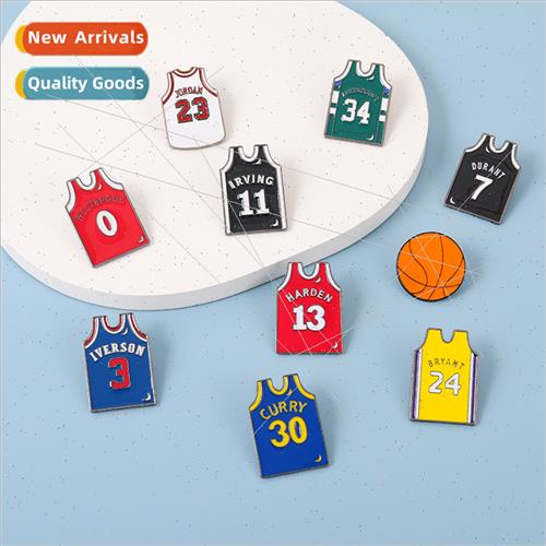 NBA ball player basketball jersey pin metal badge male perso