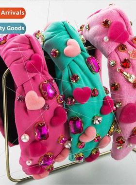 Europe new Ba hair bands 适用women hand-stitched glass diamo