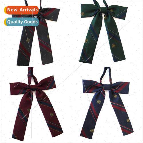 Japan JK unim bow tie jacquard silver silk royal crown embro