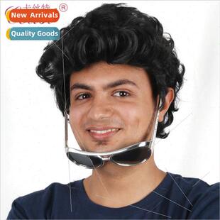 Europe wig wig black Elvis Presley head star men wig