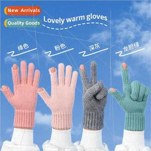 students screen riding touch knted warm Winter