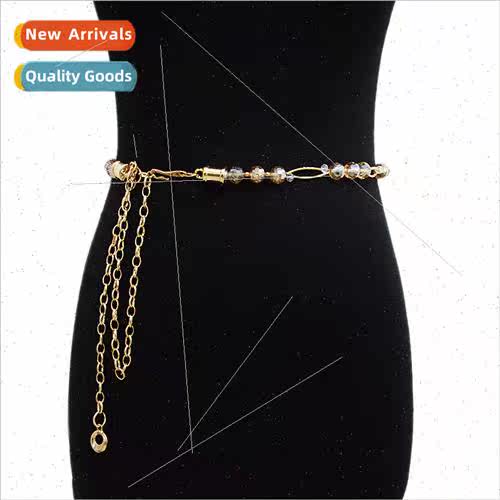 Europe Women Belt Summer Casual Decoration Handmade Beaded C