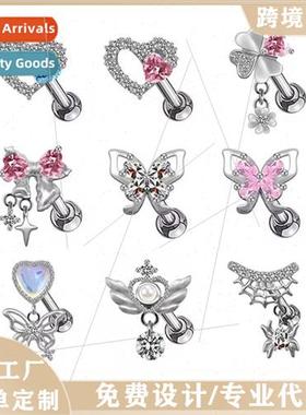 Europe Heart Butterfly Dangling Earrings Bowknot Heart Wings