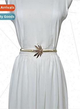 Women elastic metal waist chain Hundreds hipster maple leaf