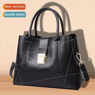 new Capacy Bag Large Cowhide Tote Leather Female Bucket