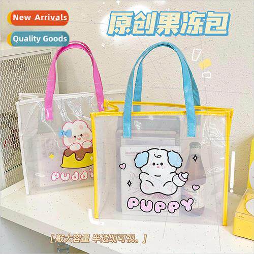 Summer Jelly Beach Bag Cartoon Puppy Handbag Cute Transparen