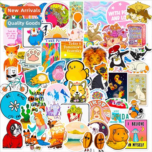 50 small fresh animal stickers cute children cartoon new i c