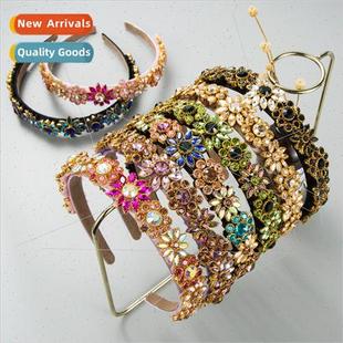baroque shiny crystal Hair headband fashion flower fem bands