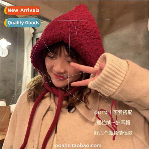ttle wch hat Korea strap plush thunderbolt hat fall winter w