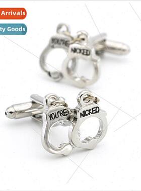 New lver Handcuff Cufflinks youre cked Cufflinks Buttons Fre