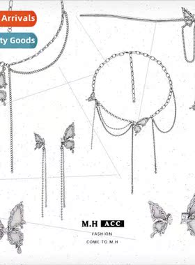 Whe dream butterfly necklace female new tide niche minimalis