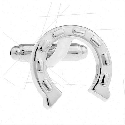 Horseshoe Horse Palm Metal Cufflinks CF5 Double Hole Cloth F
