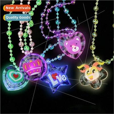Glowing necklace glow-in-the-dark pendant princess flash acr