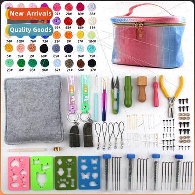 New 70s colorful wool strips poking prodding tools set begin