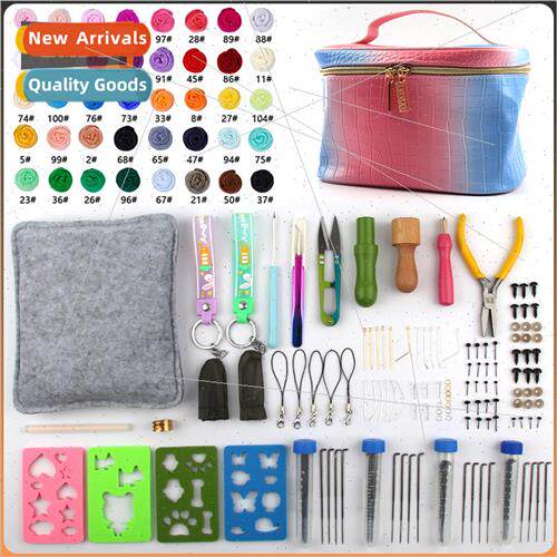New 70s colorful wool strips poking prodding tools set begin