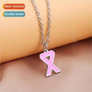 Women Promotes Breast Awareness Steel Pink Stainless Ribbon