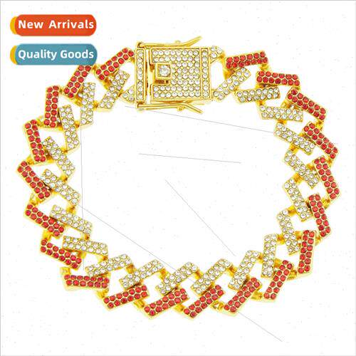 Europe hip hop Cuban chain full diamond bar men bracelet hip