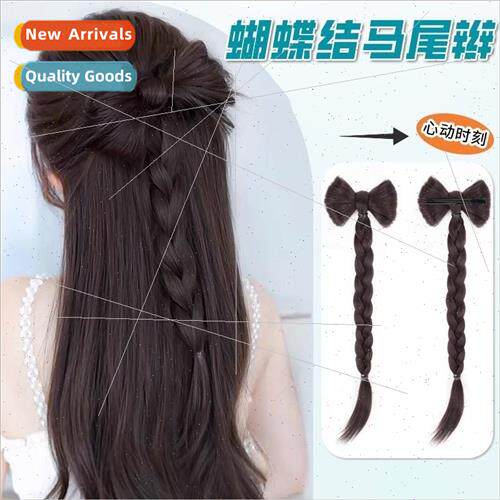 wig female simulation hair bow twist braid one-piece duckbil