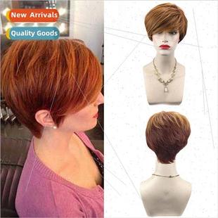 Brown Parted Mechanism Wigs Head Net Women Rose Europe Short