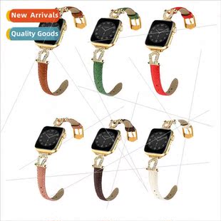 buckle braided leather 适用Apple apple shaped strap watch8