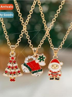 Christmas necklace bell jewelry Christmas elk cane Santa Cla