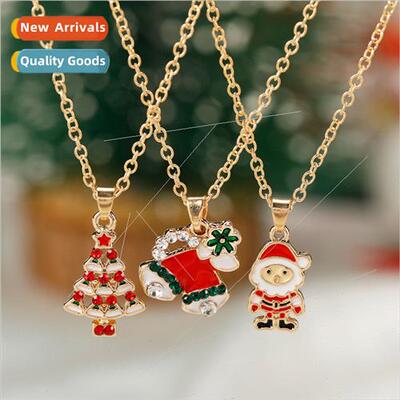 Christmas necklace bell jewelry Christmas elk cane Santa Cla