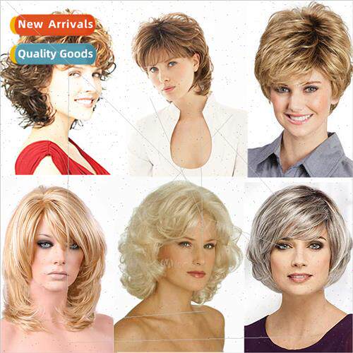 High-temperature wire fashion ladies fluffy short wig head c
