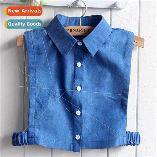 Autumn winter denim shirt false collar children Korea versat