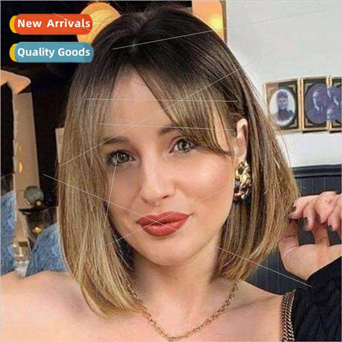 Europe ladies coloring o head short hair black gradient shor