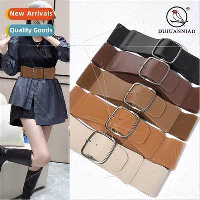 Pin buckle retro belt waist cinching girdle elastic waist se