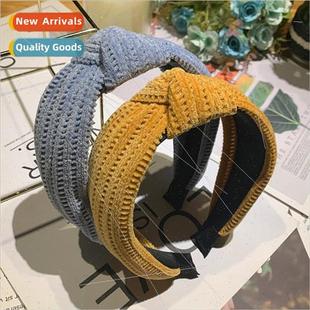wool knotted wide winter side female knted bands Autumn hair