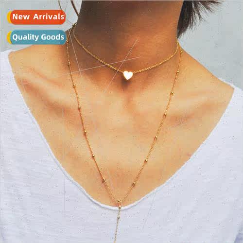 Europe popular jewelry new simple peach heart pendant collar