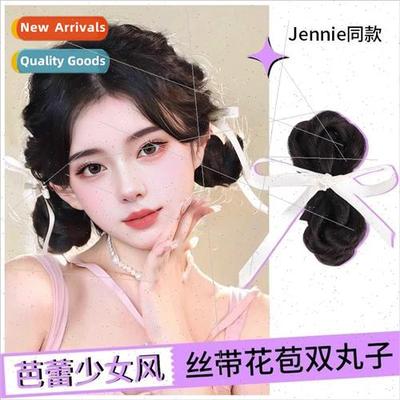 Ruth Sang childish ribbon double pill head wig female simula