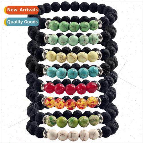 Volcanic Color Turquoise Bracelet Beaded String Tiger Eye Ch