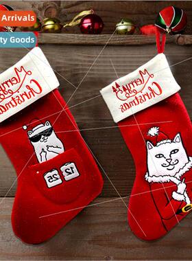 Christmas Cartoon Christmas Stocking Cat Model Christmas Sto