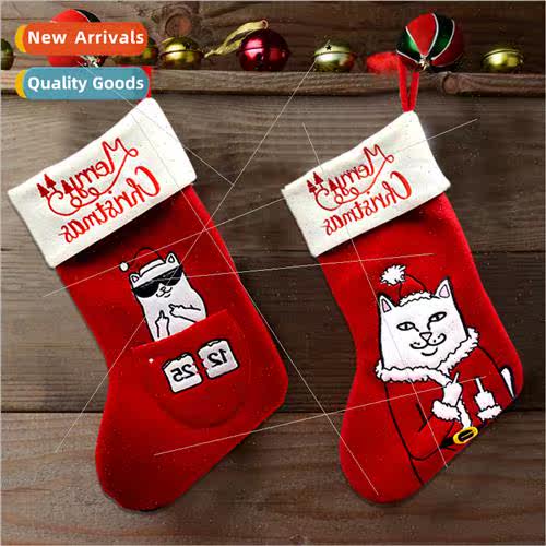Christmas Cartoon Christmas Stocking Cat Model Christmas Sto