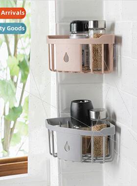 No-hole stick-on bathroom organizer bathroom shelf wall-moun