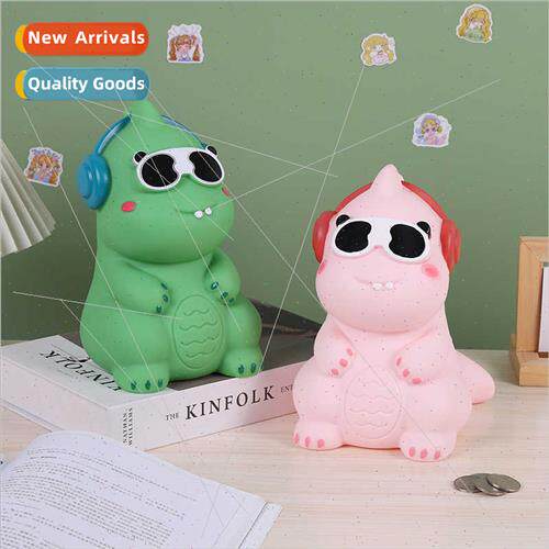 Cute music dinosaur doll vinyl savings jar living room bedro
