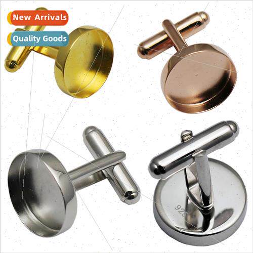 925 lver Round 16mm French Cufflinks Bracket diy clothing Sc