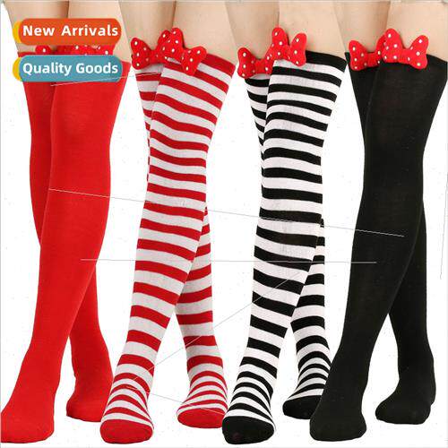 New sweet bow socks knee socks women Europe holiday striped