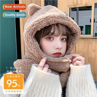 all fall ear female one scarf hat protection bear Winter