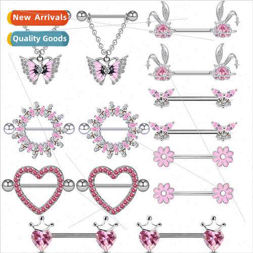 Europe sweet lovely heart-shaped nipple ring fresh fairy nip