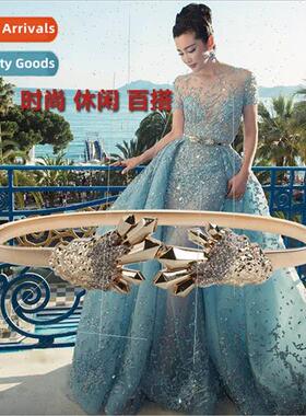 Fashion Women Elasticated Spring Waist Chain Metal Stch Wais