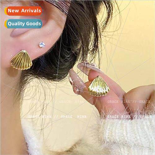 French simple exquise shell earrings 2023 new tide senior at