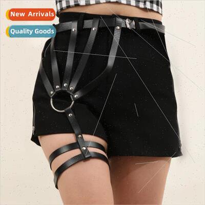 Europe punk PU body chain even waist leg ring sexy bondage b