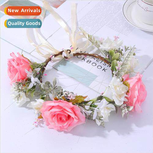 Mori wreath headdress bride simulation flower rose wreath we