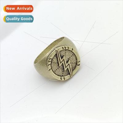 Flash ring movie superhero  bronze fashion lightning logo ri