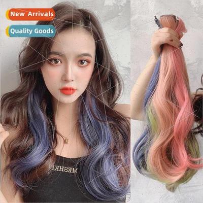 Color wig piece female long hair dyeing gradient invisible -