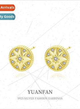 925 silver Zirconia Octopus Stud Earrings Women Europe Hundr