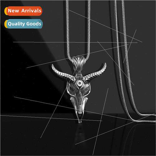 Punk Sheep Head Pendant Europe Men Hip Hop Necklace Dark Got